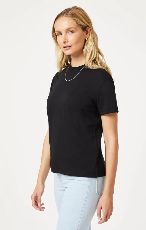 Women Crew Neck TShirt In Black Mavi Jeans Tops and TShirts