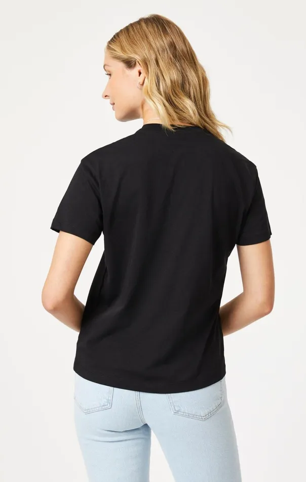 Women Crew Neck TShirt In Black Mavi Jeans Tops and TShirts