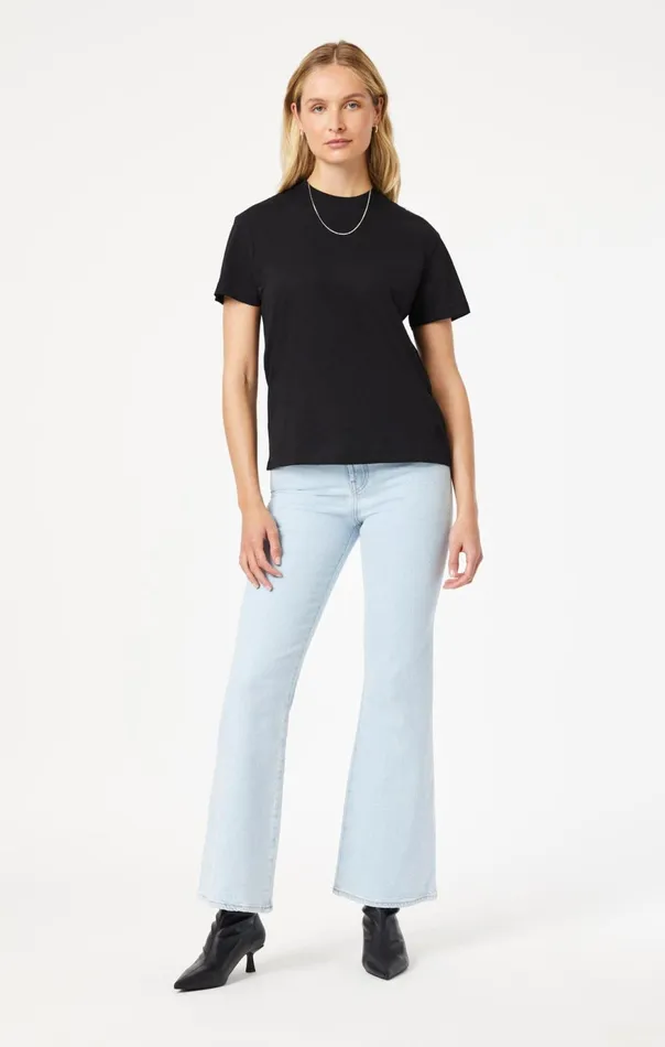 Women Crew Neck TShirt In Black Mavi Jeans Tops and TShirts