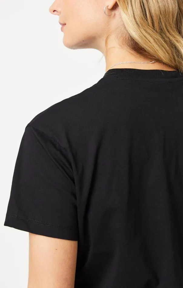 Women Crew Neck TShirt In Black Mavi Jeans Tops and TShirts