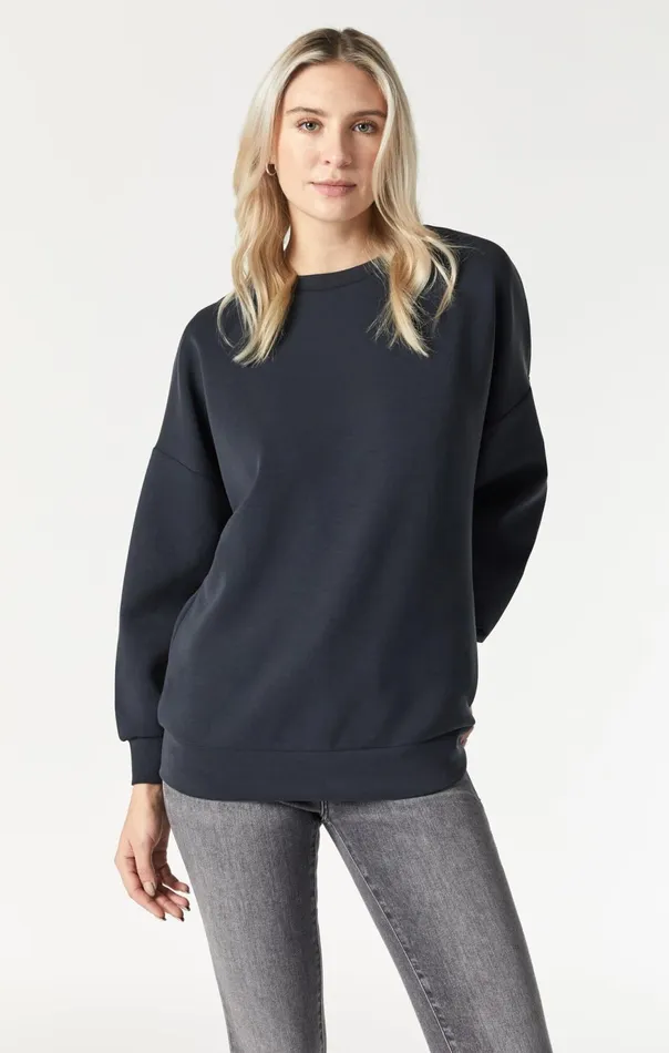 Women Crewneck Sweatshirt In Black Mavi Jeans Loungewear