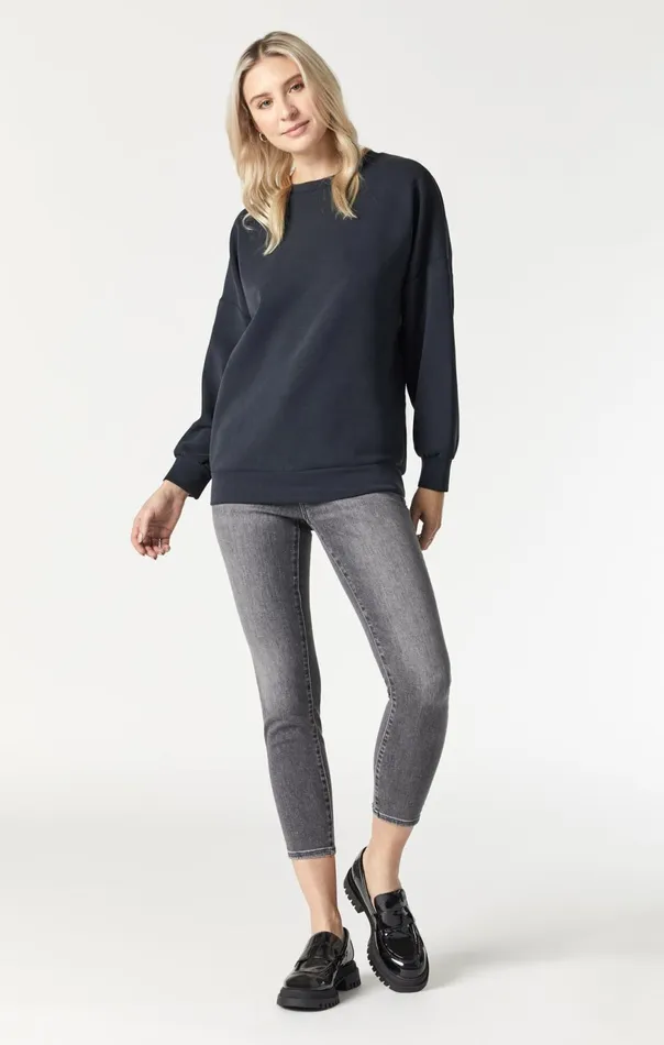 Women Crewneck Sweatshirt In Black Mavi Jeans Loungewear Women Crewneck Sweatshirt In Black Mavi Jeans Loungewear