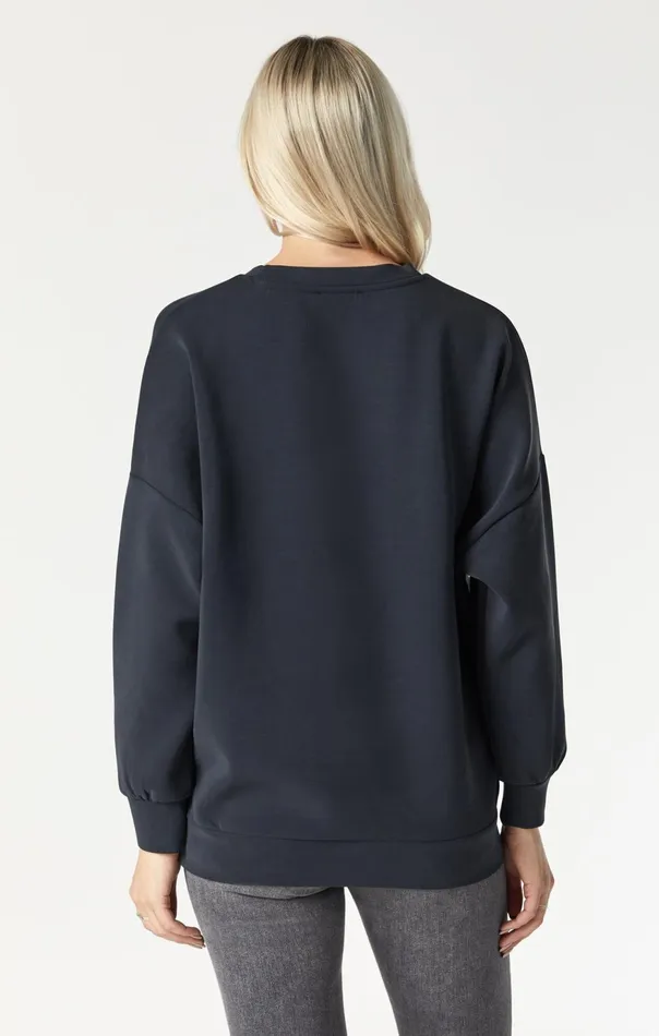Women Crewneck Sweatshirt In Black Mavi Jeans Loungewear Women Crewneck Sweatshirt In Black Mavi Jeans Loungewear