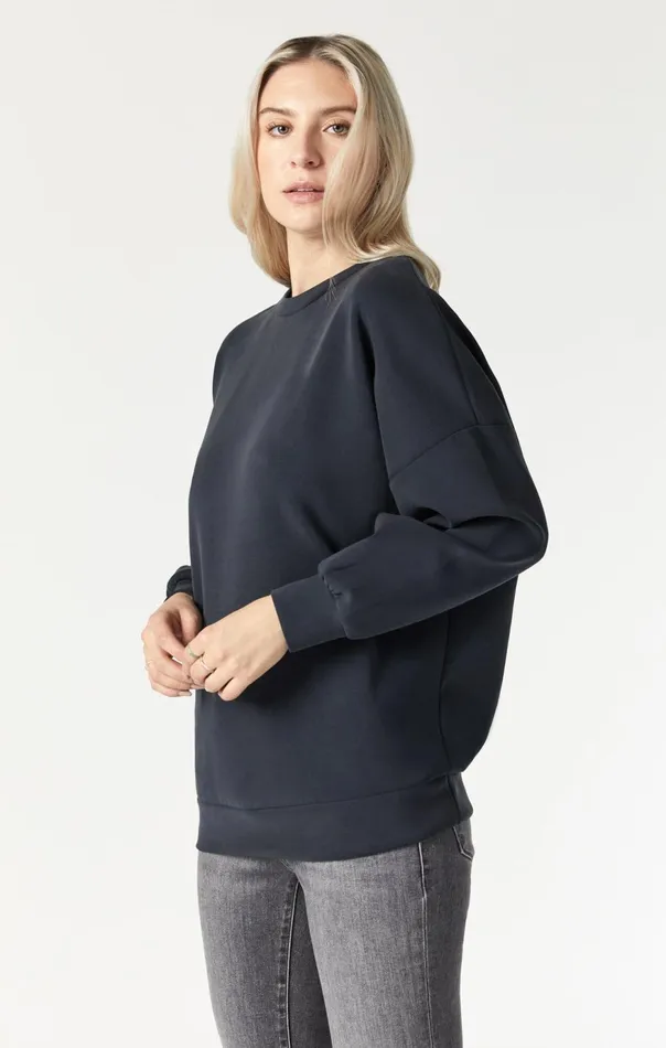 Women Crewneck Sweatshirt In Black Mavi Jeans Loungewear Women Crewneck Sweatshirt In Black Mavi Jeans Loungewear