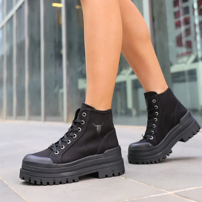 Women Deserve Black Platform Boots Windsor Smith Platforms