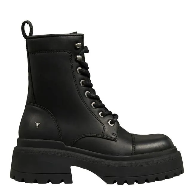 Women Destroy Black Platform Boots Windsor Smith Platforms