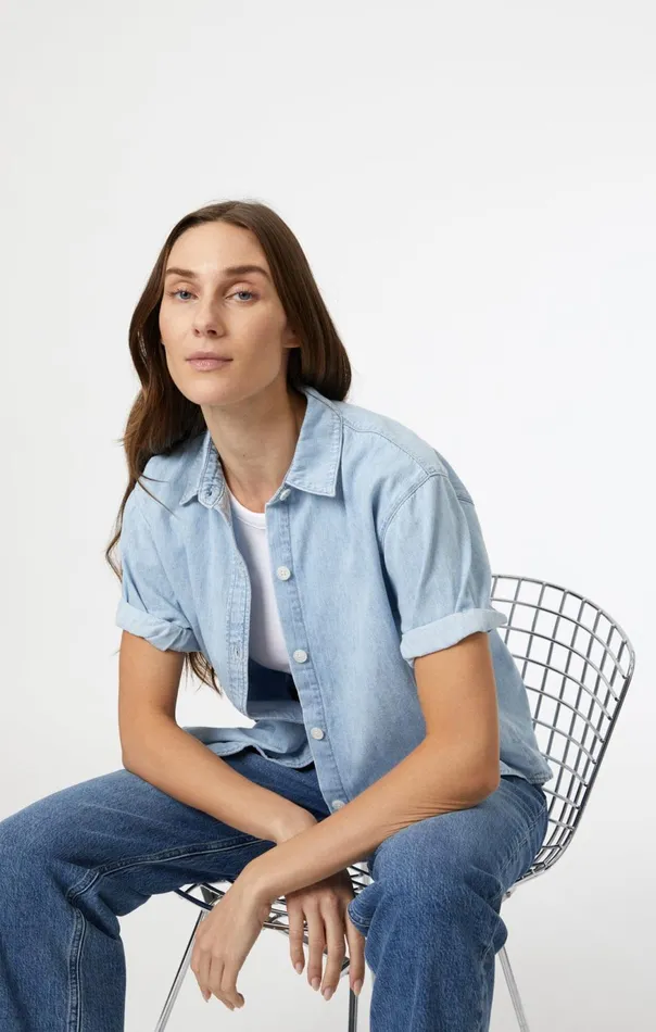 Women Deva Shirt In Bleach Denim Mavi Jeans Denim
