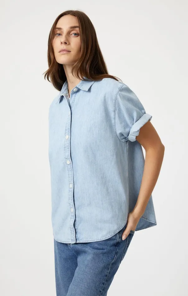 Women Deva Shirt In Bleach Denim Mavi Jeans Denim Women Deva Shirt In Bleach Denim Mavi Jeans Denim