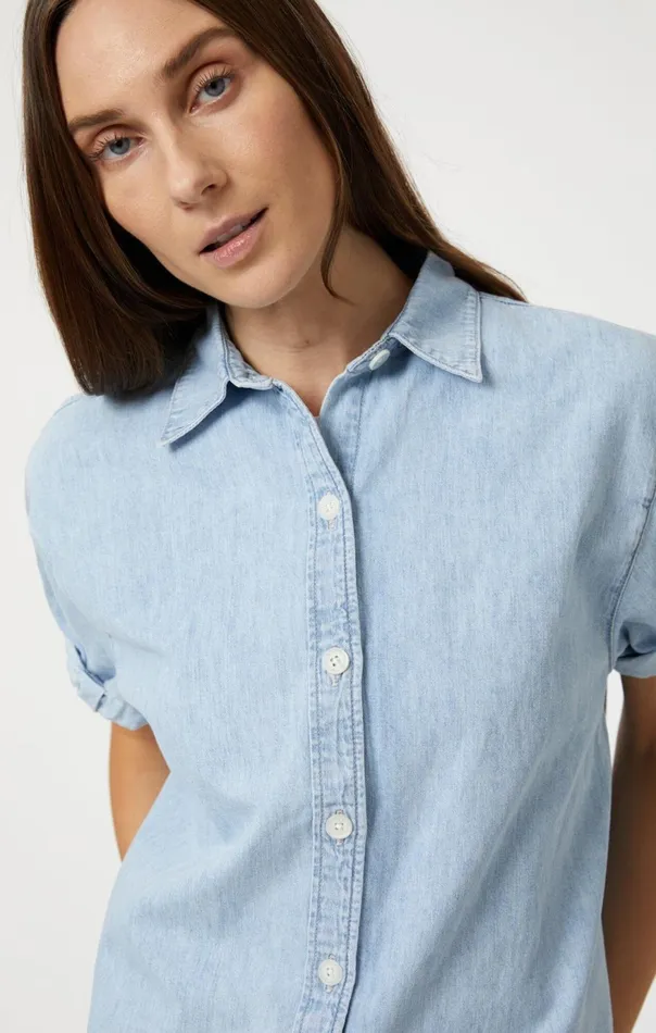 Women Deva Shirt In Bleach Denim Mavi Jeans Denim Women Deva Shirt In Bleach Denim Mavi Jeans Denim