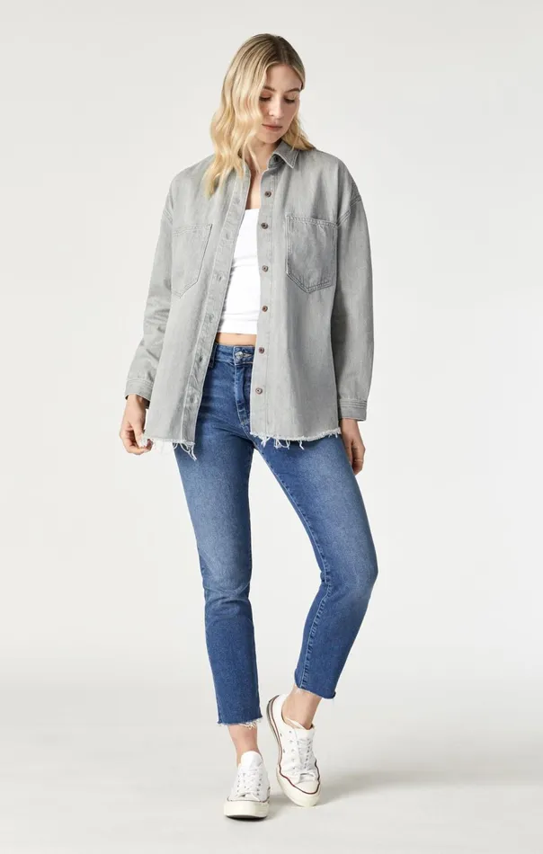 Women Dina Denim Shirt In Stone Natural Dye Mavi Jeans Shirts Women Dina Denim Shirt In Stone Natural Dye Mavi Jeans Shirts
