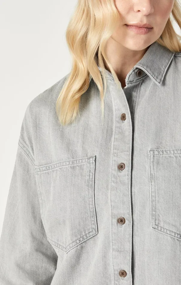 Women Dina Denim Shirt In Stone Natural Dye Mavi Jeans Shirts Women Dina Denim Shirt In Stone Natural Dye Mavi Jeans Shirts