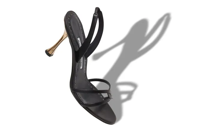 Women Dress Shoes Manolo Blahnik RACITA Black Nappa Leather Slingback Sandals Women Dress Shoes Manolo Blahnik RACITA Black Nappa Leather Slingback Sandals