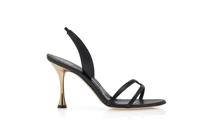 Women Dress Shoes Manolo Blahnik RACITA Black Nappa Leather Slingback Sandals Women Dress Shoes Manolo Blahnik RACITA Black Nappa Leather Slingback Sandals