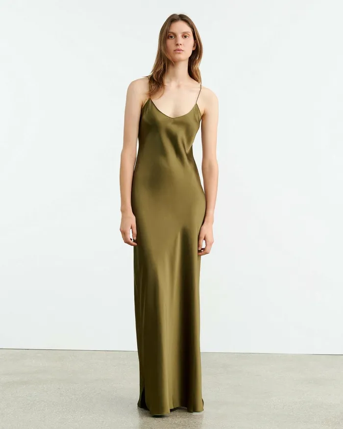 Women Dresses and Skirts Nili Lotan CAMI GOWN Olive
