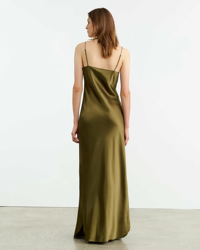 Women Dresses and Skirts Nili Lotan CAMI GOWN Olive