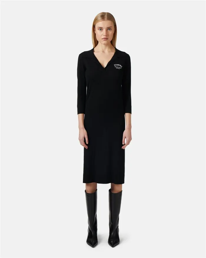 Women DRESSES AND SKIRTS Iceberg Thin Wool Polo Dress