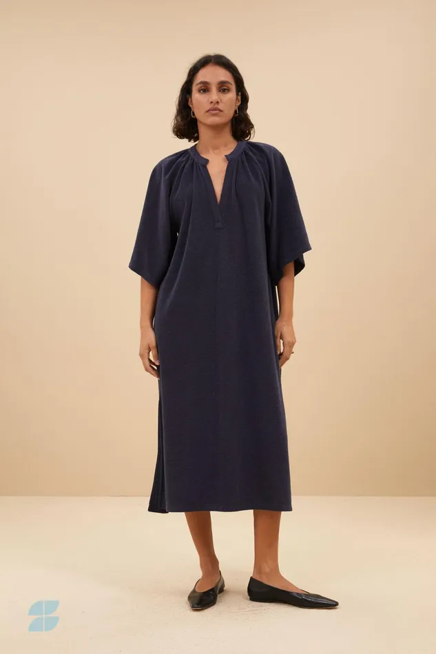 Women Dresses Bybar Louisa Slub Dress Midnight