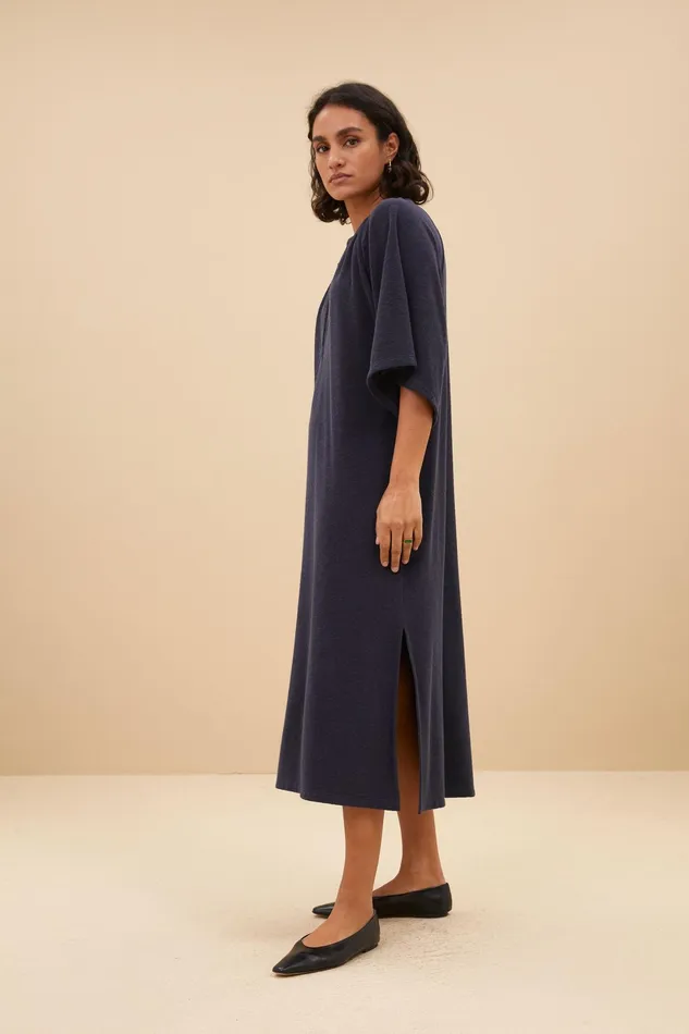 Women Dresses Bybar Louisa Slub Dress Midnight Women Dresses Bybar Louisa Slub Dress Midnight