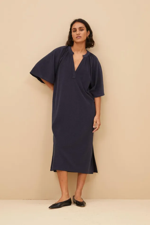 Women Dresses Bybar Louisa Slub Dress Midnight Women Dresses Bybar Louisa Slub Dress Midnight