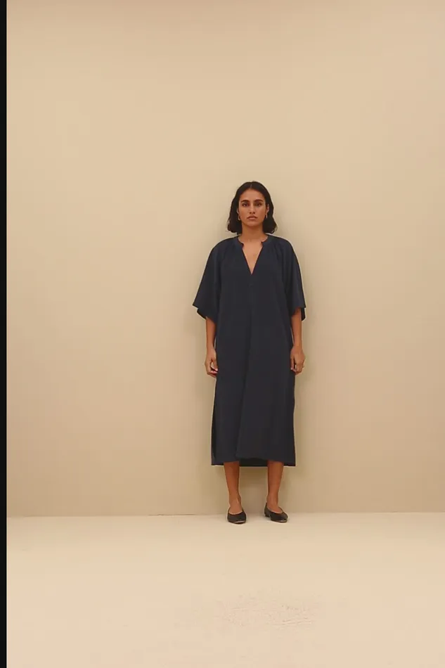 Women Dresses Bybar Louisa Slub Dress Midnight Women Dresses Bybar Louisa Slub Dress Midnight