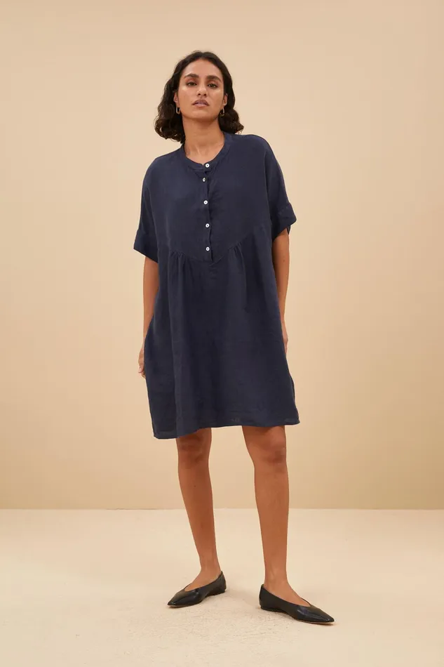 Women Dresses Bybar Tais Linen Dress Midnight