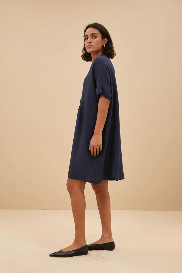 Women Dresses Bybar Tais Linen Dress Midnight