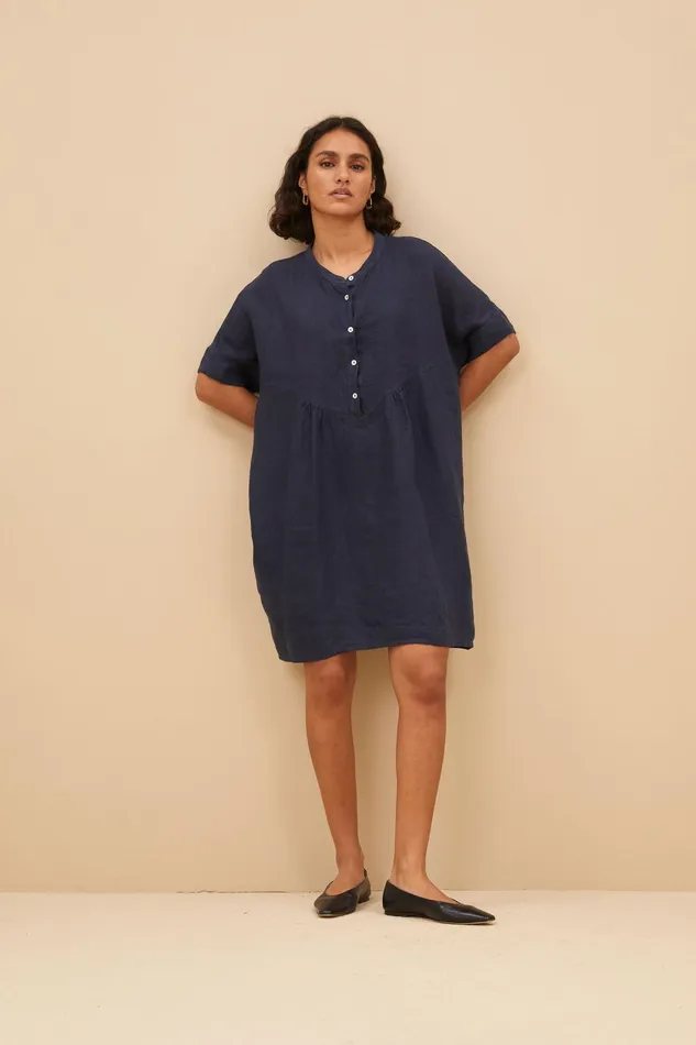 Women Dresses Bybar Tais Linen Dress Midnight