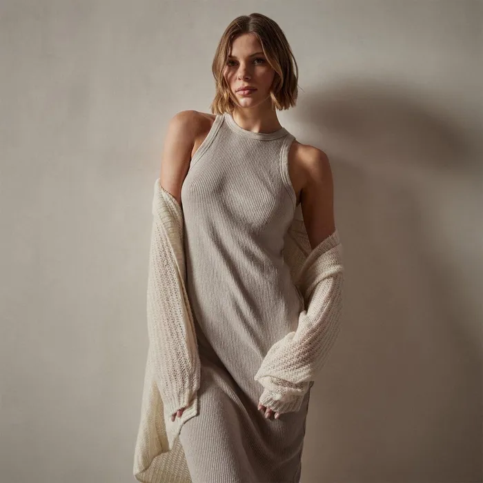Women DressesJumpsuits James Perse Cotton Cashmere Tank Dress Toast