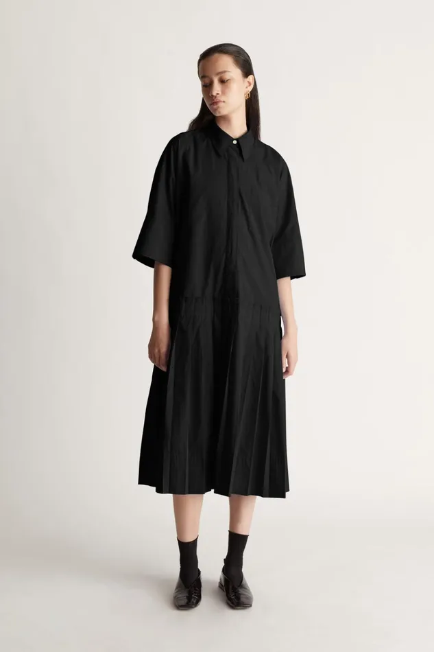 Women Dresses Lee Mathews Evette Shirt Dress Black
