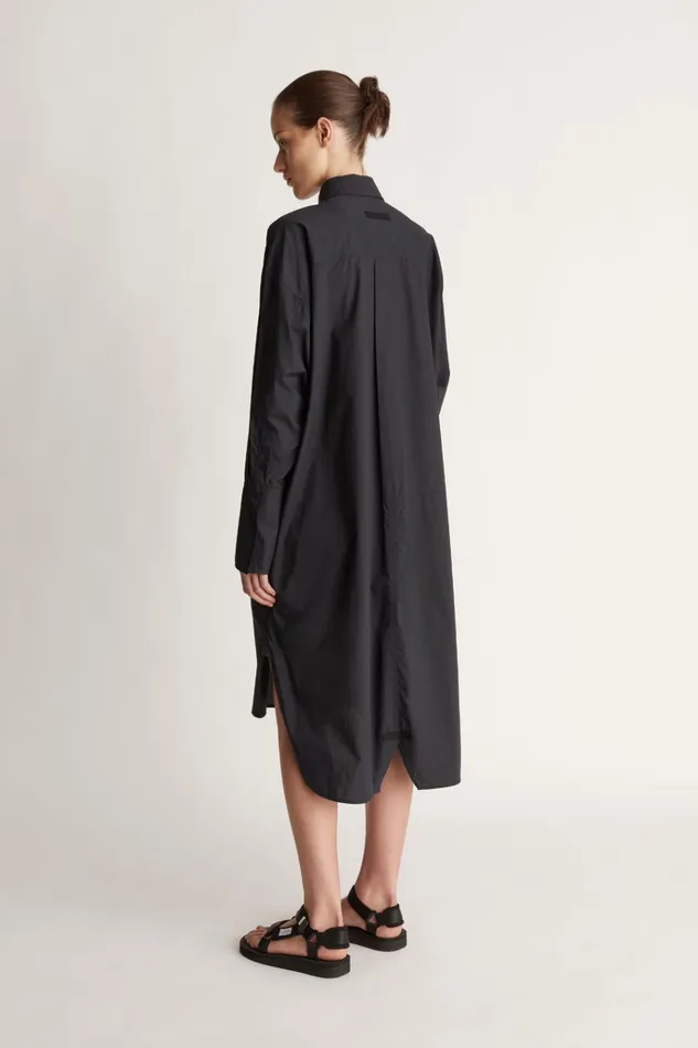 Women Dresses Lee Mathews LM Poplin LS Shirt Dress Black