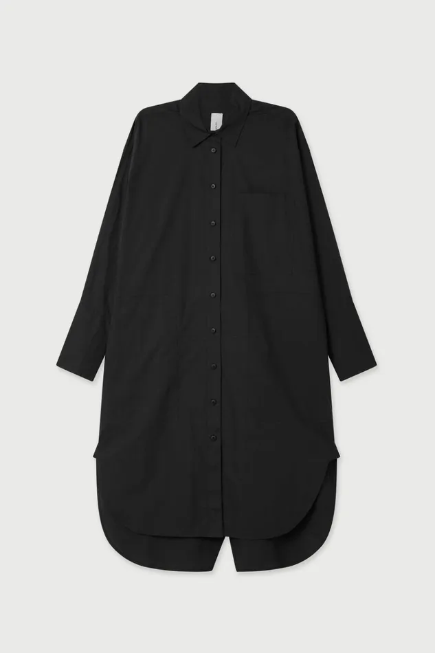Women Dresses Lee Mathews LM Poplin LS Shirt Dress Black