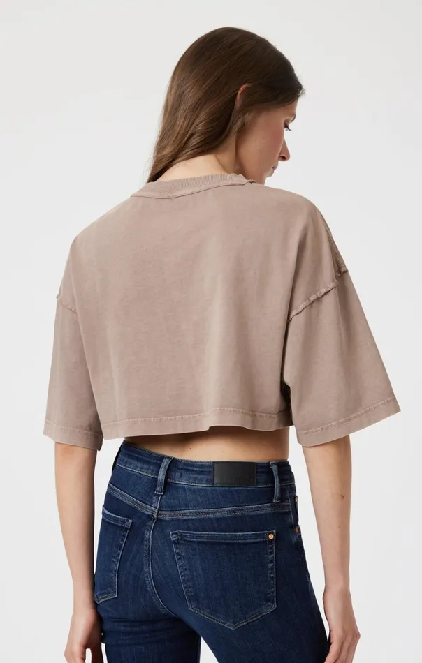 Women Drop Shoulder Cropped TShirt In Moon Rock Mavi Jeans Tops and TShirts Women Drop Shoulder Cropped TShirt In Moon Rock Mavi Jeans Tops and TShirts
