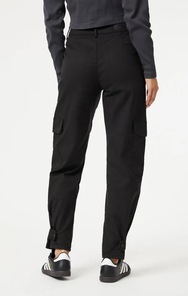 Women Elsie Cargo Pants In Black Luxe Twill Mavi Jeans Pants