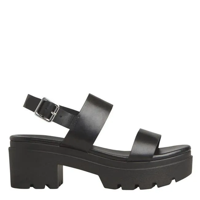 Women Emmy Black Leather Sandals Windsor Smith Sandals