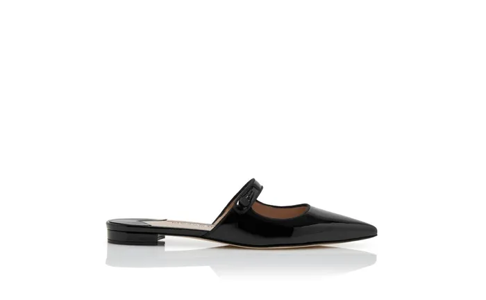 Women Flats Manolo Blahnik CAMPARIMUFLAT Black Patent Leather Mary Jane Flat Mules Women Flats Manolo Blahnik CAMPARIMUFLAT Black Patent Leather Mary Jane Flat Mules