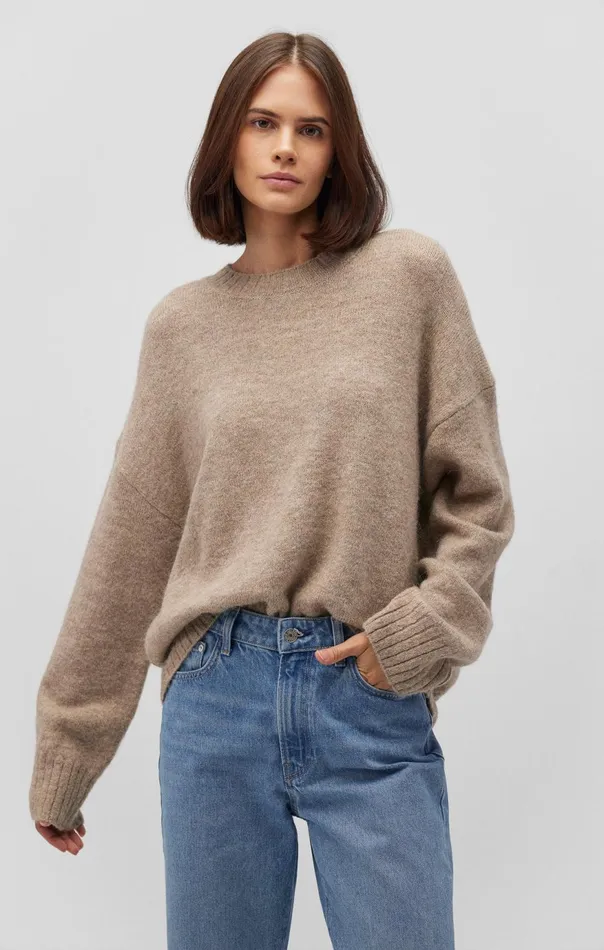 Women Fuzzy Sweater In Cobblestone Melange Mavi Jeans Sweaters