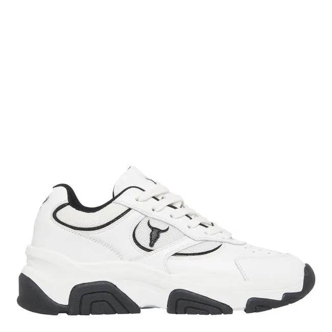 Women Ghosted White Black Sneakers Windsor Smith Platform Sneakers
