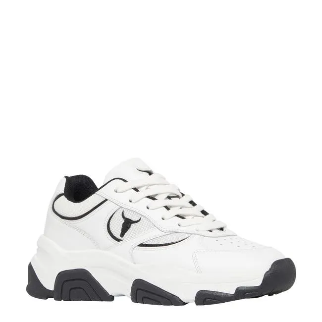 Women Ghosted White Black Sneakers Windsor Smith Platform Sneakers