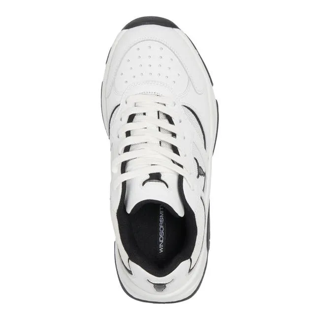 Women Ghosted White Black Sneakers Windsor Smith Platform Sneakers
