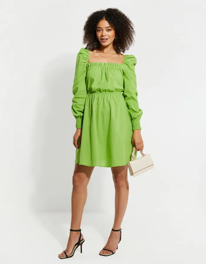 Women Green Linen Look Ruched Mini Dress Green Threadbare Dresses Women Green Linen Look Ruched Mini Dress Green Threadbare Dresses