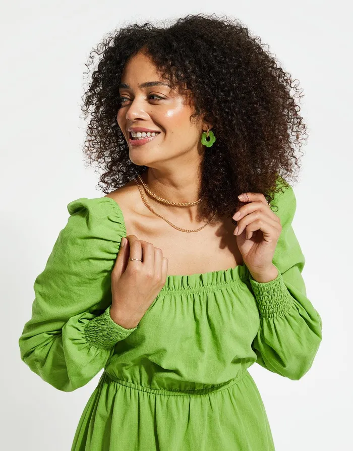 Women Green Linen Look Ruched Mini Dress Green Threadbare Dresses Women Green Linen Look Ruched Mini Dress Green Threadbare Dresses