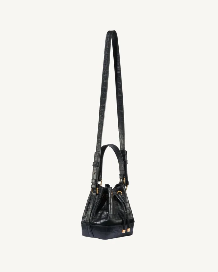 Women Handbags Nili Lotan BRIGITTE MINI BUCKET BAG Black And Gold