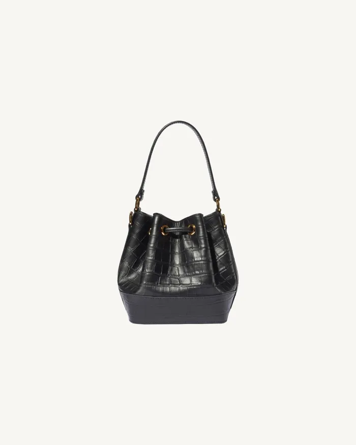 Women Handbags Nili Lotan BRIGITTE MINI BUCKET BAG Black And Gold