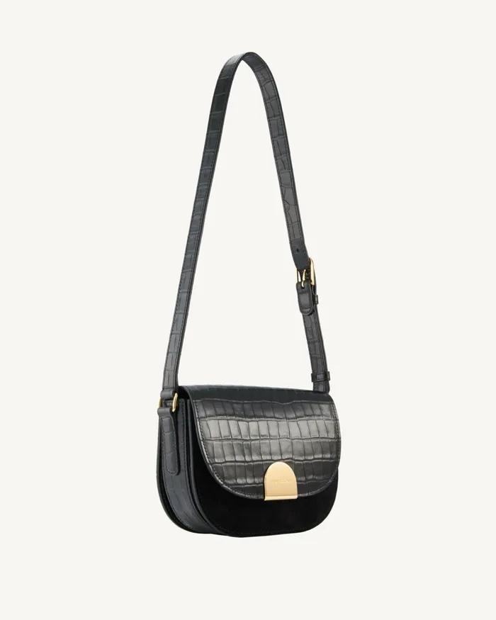 Women Handbags Nili Lotan LE ELLIE SADDLE BAG Black And Gold