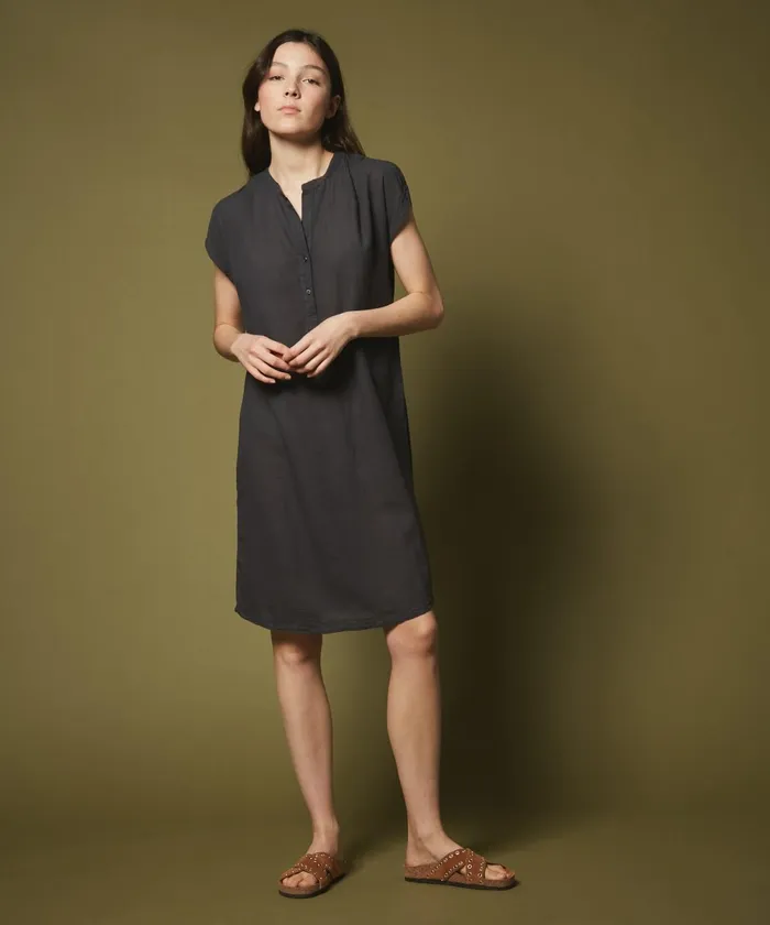 Women Hartford Dresses Double Fabric Graphite Cotton Tuna Dress