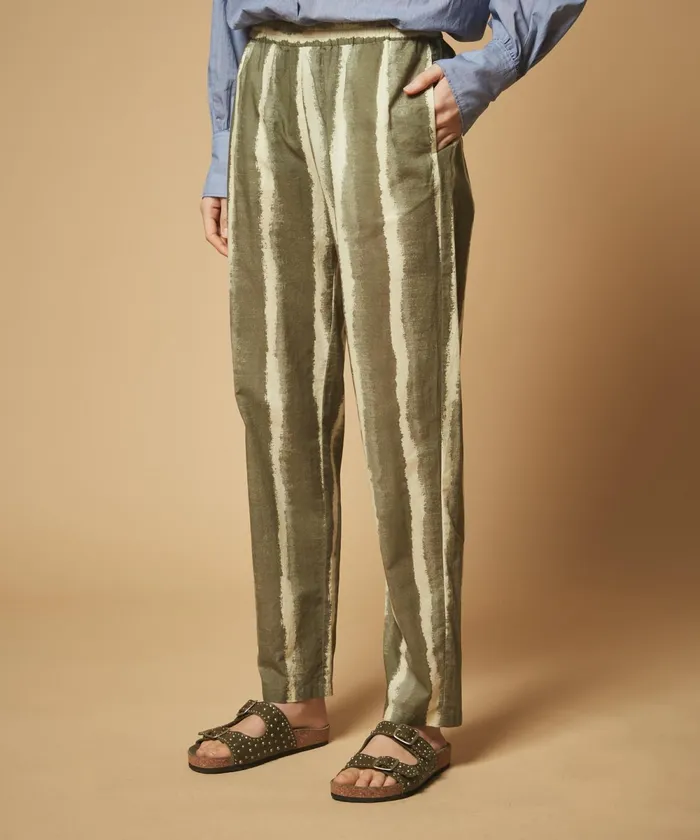 Women Hartford Pants Army Faded Striped Pang Pants