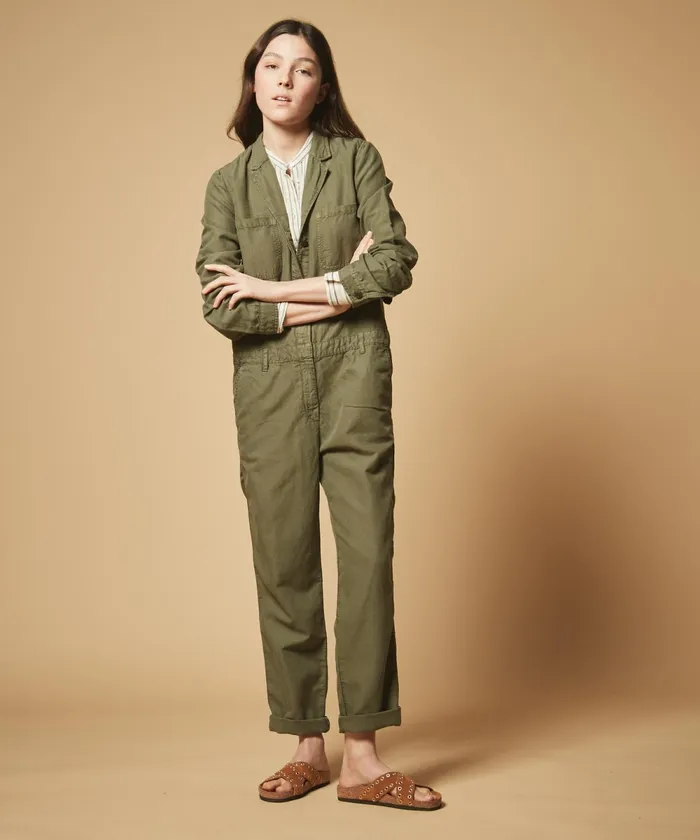 Women Hartford Pants Army Green Palm Jumpsuit