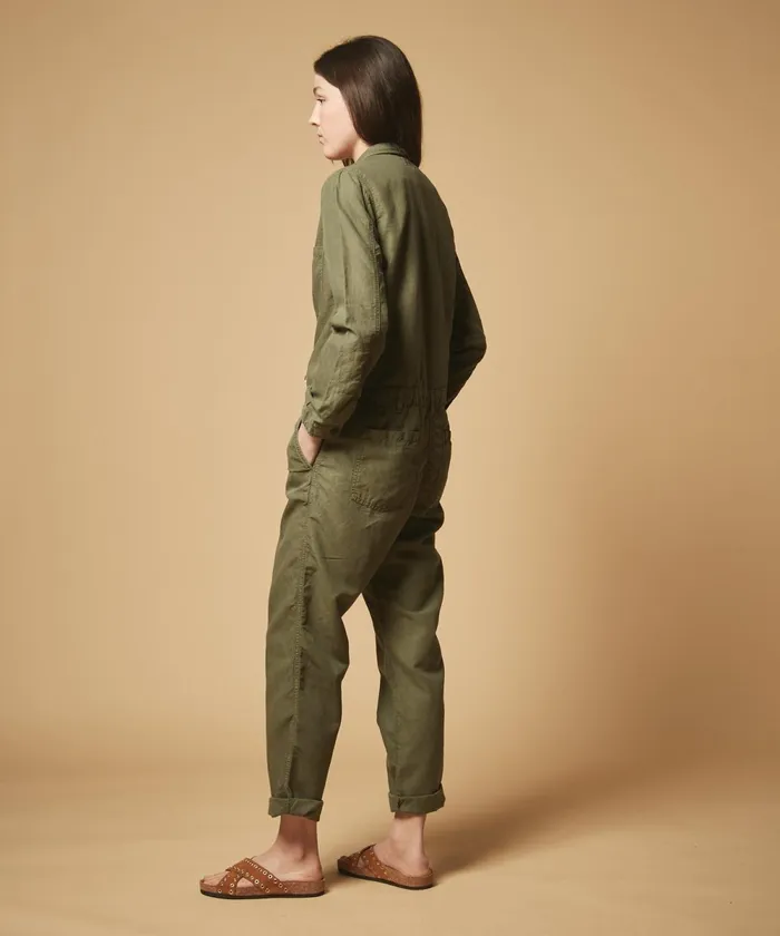 Women Hartford Pants Army Green Palm Jumpsuit