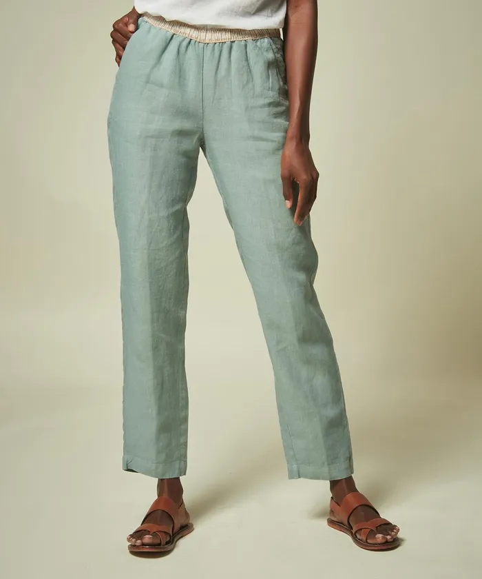 Women Hartford Pants Eucalyptus Linen Pirouette Pants
