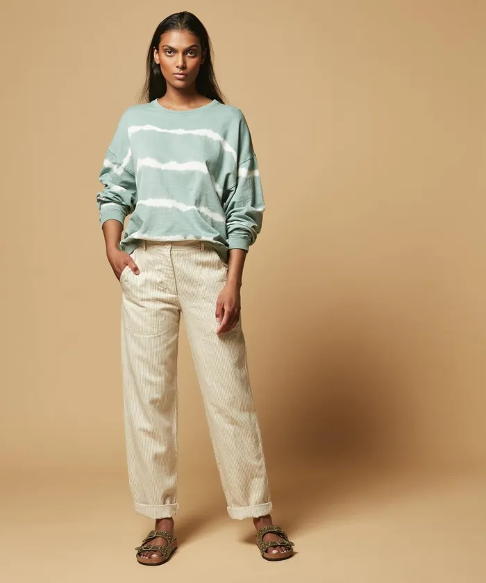 Women Hartford Pants OffWhite Striped Pastora Pants